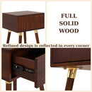 Bme Caden 15" Bed Frame with Adjustable Headboard - Mid Century, Retro Style with Acacia Wood - No Box Spring Needed - Wood Slat Support - Easy Assembly (Caramel, King (U.S. Standard))