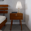 Bme Caden 15" Bed Frame with Adjustable Headboard - Mid Century, Retro Style with Acacia Wood - No Box Spring Needed - Wood Slat Support - Easy Assembly (Caramel, King (U.S. Standard))