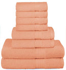 GLAMBURG 8-Piece Towel Set, Contains 2 Oversized Bath Towels 30x54, 2 Hand Towels 16x28, 4 Wash Cloths 13x13 - Quickdry Towel Sets, Ideal for Everyday use, Hotel & Spa - Black