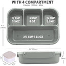 Bento Box Adult Lunch Box, Lunch Containers for Kids Girls Boys with 4 Compartments, Lunchable Food Container with Utensils, Sauce Jar, Muffin Liners, 40 Oz/5 Cup, Microwave & Dishwasher Safe, Navy