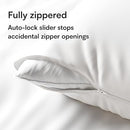Niagara 4 Pack King Pillow Protectors with Zipper, Soft Quiet Cotton Sateen, Effective Dust Protection, Stay in Place Pillow Covers, Ideal for Home, Guests, Rentals (20x36 Inches)