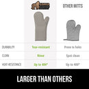 Gorilla Grip Heat and Slip Resistant Silicone Oven Mitts Set, Soft Cotton Lining, Waterproof, BPA-Free, Long Flexible Thick Gloves for Cooking, Kitchen Mitt Potholders, 12.5 in, Black