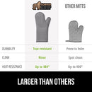 Gorilla Grip Heat and Slip Resistant Silicone Oven Mitts Set, Soft Cotton Lining, Waterproof, BPA-Free, Long Flexible Thick Gloves for Cooking, Kitchen Mitt Potholders, 12.5 in, Black