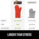 Gorilla Grip Heat and Slip Resistant Silicone Oven Mitts Set, Soft Cotton Lining, Waterproof, BPA-Free, Long Flexible Thick Gloves for Cooking, Kitchen Mitt Potholders, 12.5 in, Black