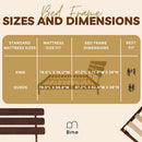 Bme Caden 15" Bed Frame with Adjustable Headboard - Mid Century, Retro Style with Acacia Wood - No Box Spring Needed - Wood Slat Support - Easy Assembly (Caramel, King (U.S. Standard))