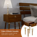 Bme Caden 15" Bed Frame with Adjustable Headboard - Mid Century, Retro Style with Acacia Wood - No Box Spring Needed - Wood Slat Support - Easy Assembly (Caramel, King (U.S. Standard))