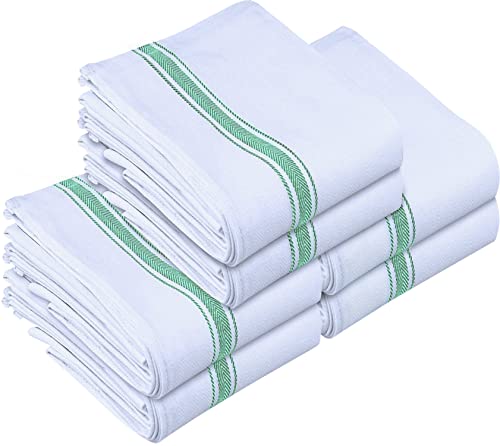 Utopia Towels Dish Towels, 15 x 25 Inches, 100% Ring Spun Cotton Super Absorbent Linen Kitchen Towels, Soft Reusable Cleaning Bar and Tea Towels Set (12 Pack, Blue)