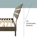 Bme Caden 15" Bed Frame with Adjustable Headboard - Mid Century, Retro Style with Acacia Wood - No Box Spring Needed - Wood Slat Support - Easy Assembly (Caramel, King (U.S. Standard))