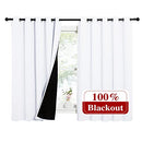 NICETOWN Grey Full Shade Curtain Panels, Pair of Energy Smart & Noise Blocking Out Blackout Drapes for Dining Room Window, Thermal Insulated Guest Room Lined Window Dressing(Gray, 52 x 84 inch)