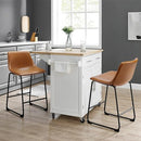 Waleaf Dining Chairs,Faux Leather Dining Chairs Set of 2,18 Inch Kitchen Dining Room Chairs with Backrest and Metal Leg,Mid Century Modern Armless Chair,Upholstered Seat