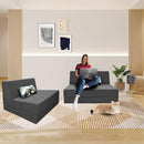 ANONER Fold Sofa Bed Couch Memory Foam with Pillow Futon Sleeper Chair Guest Bed and Fold Out Couch, Washable Cover Twin Size, Dark Gray