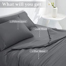 SONORO KATE Bed Sheet Set Super Soft Microfiber 1800 Thread Count Luxury Egyptian Sheets Fit 18-24 Inch Deep Pocket Mattress Wrinkle-6 Piece (Beige, Queen)