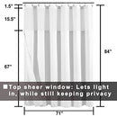 Hotel Style Cotton Shower Curtain with Snap-in Fabric Liner, Mesh Window Top, Honeycomb Waffle Weave Cotton Blend Fabric, Washable, White, 72x72 Inches