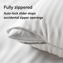 Niagara 4 Pack King Pillow Protectors with Zipper, Soft Quiet Cotton Sateen, Effective Dust Protection, Stay in Place Pillow Covers, Ideal for Home, Guests, Rentals (20x36 Inches)