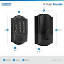 Schlage Encode Smart Wi-Fi Deadbolt with Century Trim in Matte Black