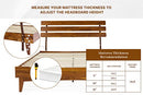Bme Caden 15" Bed Frame with Adjustable Headboard - Mid Century, Retro Style with Acacia Wood - No Box Spring Needed - Wood Slat Support - Easy Assembly (Caramel, King (U.S. Standard))