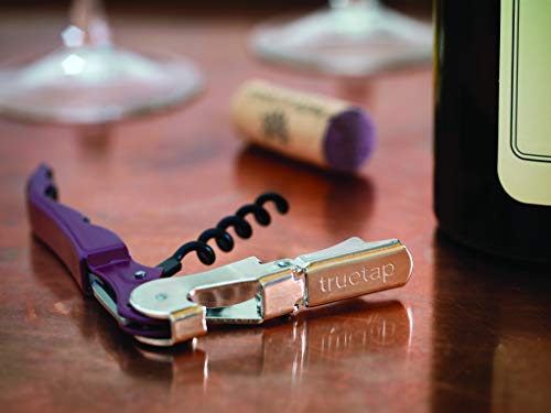 True TrueTap Double Hinged Waiter’s Corkscrew, Matte Black Bottle Opener with Foil Cutter, Wine Key