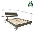 Bme Caden 15" Bed Frame with Adjustable Headboard - Mid Century, Retro Style with Acacia Wood - No Box Spring Needed - Wood Slat Support - Easy Assembly (Caramel, King (U.S. Standard))