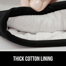 Gorilla Grip Heat and Slip Resistant Silicone Oven Mitts Set, Soft Cotton Lining, Waterproof, BPA-Free, Long Flexible Thick Gloves for Cooking, Kitchen Mitt Potholders, 12.5 in, Black