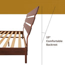 Bme Caden 15" Bed Frame with Adjustable Headboard - Mid Century, Retro Style with Acacia Wood - No Box Spring Needed - Wood Slat Support - Easy Assembly (Caramel, King (U.S. Standard))