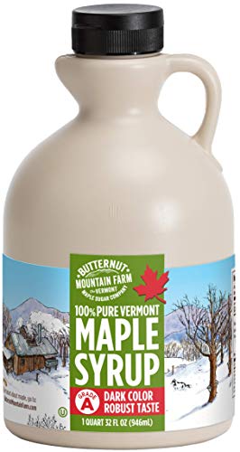 Pure Vermont Maple Syrup, Grade A, Dark Color, Robust Taste, All Natural, Easy Pour, 32 Fl Oz, 1 Qt (Prev Grade B)