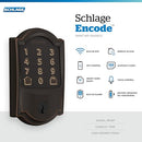 Schlage Encode Smart Wi-Fi Deadbolt with Century Trim in Matte Black