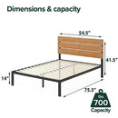 ZINUS Paul Metal and Bamboo Platform Bed Frame, Wood Slat Support, No Box Spring Needed, Easy Assembly, King