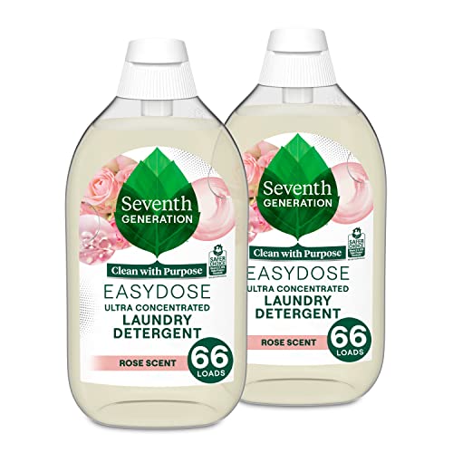 Seventh Generation EasyDose Laundry Detergent, Ultra Concentrated: 66 Loads, Free & Clear Designed for Sensitive Skin, 23.1 Fl Oz