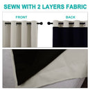 NICETOWN Grey Full Shade Curtain Panels, Pair of Energy Smart & Noise Blocking Out Blackout Drapes for Dining Room Window, Thermal Insulated Guest Room Lined Window Dressing(Gray, 52 x 84 inch)