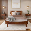 Bme Caden Solid Wood Nightstand/Side Table/End Table, Fully Assembled, with 1-Drawer for Mid Century Bedroom and Living Room, Caramel