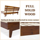 Bme Caden 15" Bed Frame with Adjustable Headboard - Mid Century, Retro Style with Acacia Wood - No Box Spring Needed - Wood Slat Support - Easy Assembly (Caramel, King (U.S. Standard))