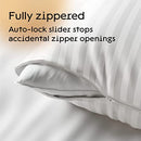 Niagara 4 Pack King Pillow Protectors with Zipper, Soft Quiet Cotton Sateen, Effective Dust Protection, Stay in Place Pillow Covers, Ideal for Home, Guests, Rentals (20x36 Inches)