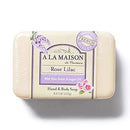 A LA MAISON Lavender Flower Bar Soap - Triple French Milled Natural Moisturizing Hand Soap Bar (3 Bars of Soap, 8.8 oz)