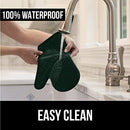 Gorilla Grip Heat and Slip Resistant Silicone Oven Mitts Set, Soft Cotton Lining, Waterproof, BPA-Free, Long Flexible Thick Gloves for Cooking, Kitchen Mitt Potholders, 12.5 in, Black