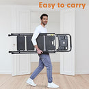 HBTower 3 Step Ladder, Folding Step Stool with Wide Anti-Slip Pedal, 500lbs Sturdy Steel Ladder, Convenient Handgrip, Lightweight, Portable Steel Step Stool, Black