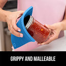 Gorilla Grip Heat and Slip Resistant Silicone Oven Mitts Set, Soft Cotton Lining, Waterproof, BPA-Free, Long Flexible Thick Gloves for Cooking, Kitchen Mitt Potholders, 12.5 in, Black