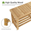 ECOMEX Shoe Rack Bench for Entryway, 3-Tier Wooden Shoe Shelf Shoe Organizer Bench Shoe Organizer Entryway Bench for Bedroom Balcony Entryway Entrance, Black(33.5''L)