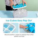 DOQAUS Ice Cube Tray with Lid and Bin, 4 Pack Silicone Plastic Ice Cube Trays for Freezer with Ice Box, Ice Trays with Ice Container, Stackable Ice Tray with Storage Ice Bucket,Ice Tong,Ice Scoop