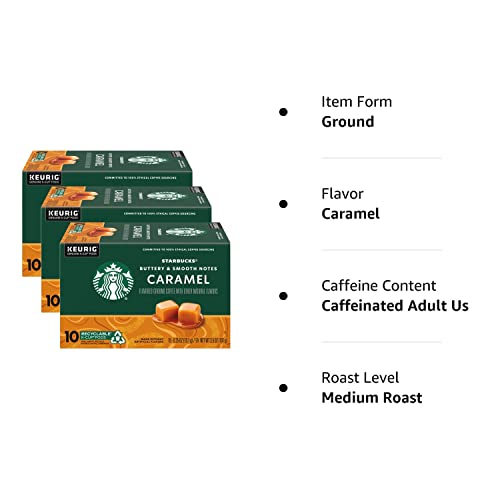 Starbucks K-Cup Coffee Pods—Caramel Flavored Coffee—100% Arabica—1 box (40 pods)