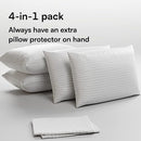 Niagara 4 Pack King Pillow Protectors with Zipper, Soft Quiet Cotton Sateen, Effective Dust Protection, Stay in Place Pillow Covers, Ideal for Home, Guests, Rentals (20x36 Inches)