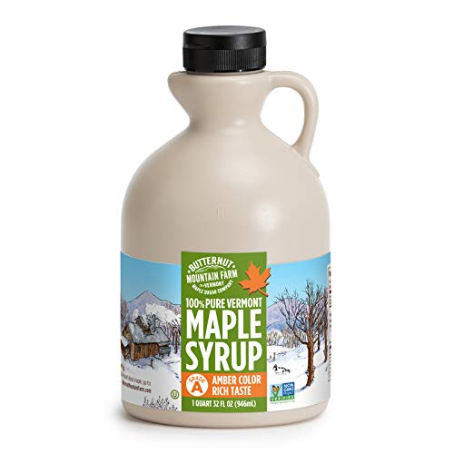 Pure Vermont Maple Syrup, Grade A, Dark Color, Robust Taste, All Natural, Easy Pour, 32 Fl Oz, 1 Qt (Prev Grade B)