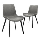 CangLong Modern ‎Faux Leather Dining Chairs, PU Cushion Seat Back，Metal Legs for Kitchen Dining Room Side Chair, Set of 2, Brown