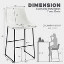 Waleaf Dining Chairs,Faux Leather Dining Chairs Set of 2,18 Inch Kitchen Dining Room Chairs with Backrest and Metal Leg,Mid Century Modern Armless Chair,Upholstered Seat