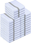 Utopia Towels Dish Towels, 15 x 25 Inches, 100% Ring Spun Cotton Super Absorbent Linen Kitchen Towels, Soft Reusable Cleaning Bar and Tea Towels Set (12 Pack, Blue)