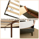 Bme Caden 15" Bed Frame with Adjustable Headboard - Mid Century, Retro Style with Acacia Wood - No Box Spring Needed - Wood Slat Support - Easy Assembly (Caramel, King (U.S. Standard))