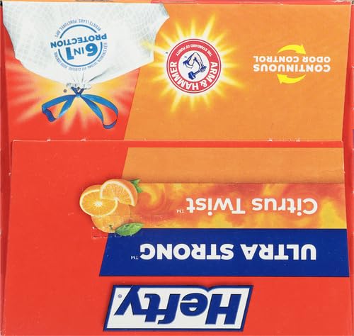 Hefty Ultra Strong 13 Gallon Trash Bags, Tall Kitchen Trash Bags 13 Gallon Size, Drawstring Closure, Continuous Odor Control, White, Clean Burst Scent, 110 Bags