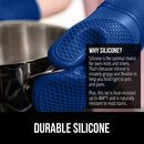 Gorilla Grip Heat and Slip Resistant Silicone Oven Mitts Set, Soft Cotton Lining, Waterproof, BPA-Free, Long Flexible Thick Gloves for Cooking, Kitchen Mitt Potholders, 12.5 in, Black