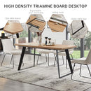 ZckyCine Modern mid-Century Dining Table Dining Table and Chairs for 6 Rectangular Wooden Dining Table Expandable Dining Table Space-Saving Multifunctional Dining Table (Table+6 Brown Chairs)