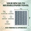 FEBU Reusable Paper Towels Washable | 5 Pack Japanese Pattern Swedish Dish Towels | Swedish Dishcloths for Kitchen | Non-Scratch Cellulose Sponge Cloths | No Odor, Biodegradable, Swedish Cloths