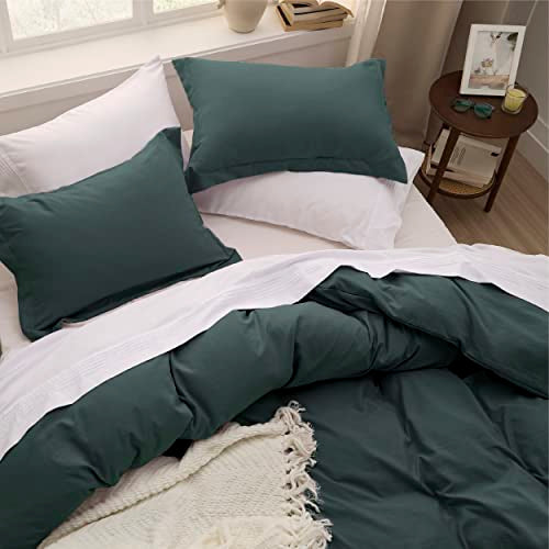 Bedsure Twin/Twin XL Duvet Cover Dorm Bedding - Soft Prewashed White Duvet Cover Twin, 2 Pieces, Includes 1 Duvet Cover (68"x90") with Zipper Closure & 1 Pillow Sham, Comforter NOT Included